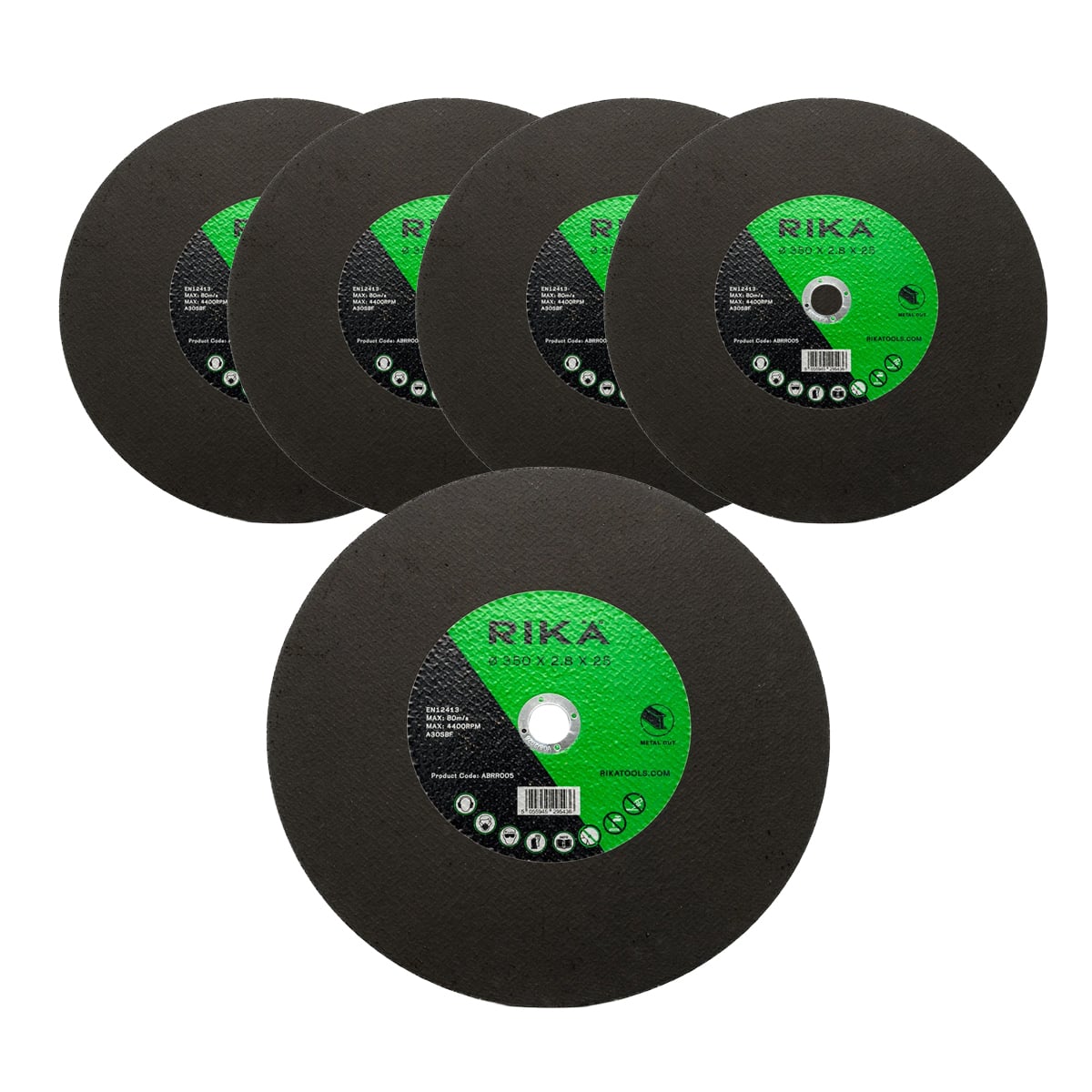 Rikä ABRR005 Metal Cutting Chopsaw Disc 350 X 2.8 X 25mm 5pcs